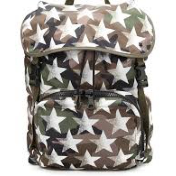 Valentino Camustars Nylon Backpack with Camouflage & Star Print - Picture 1 of 4